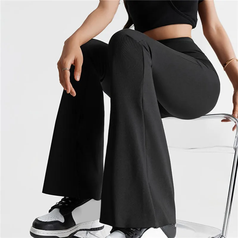 Flare Leggings Yoga Pants Women High Waist Wide Leg Pants Women Gym Sports Black  Flared Pant Plus Size Dance Trousers 2023 New - AliExpress