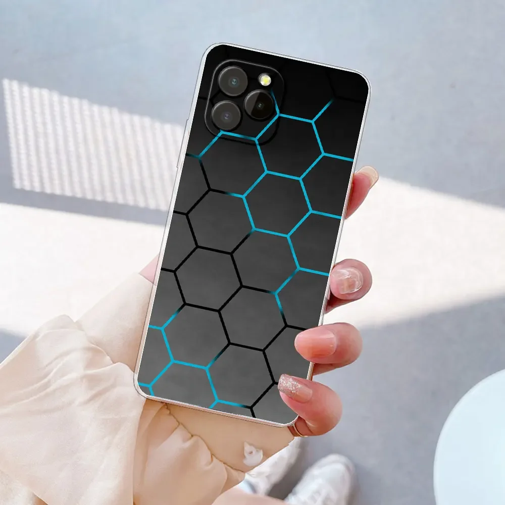 Oukitel C21 Pro Clear Marble Silicone Soft Case - Stylish Protective Cover