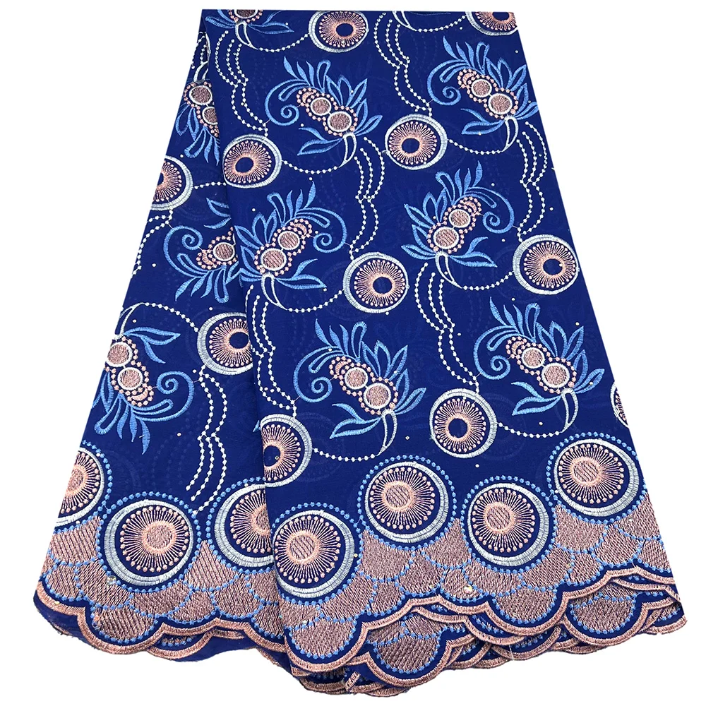 

Newest Style African Cotton Lace Fabric 5 Yards High Quality African Swiss Voile Lace Fabric For Women Party Evening Dresses