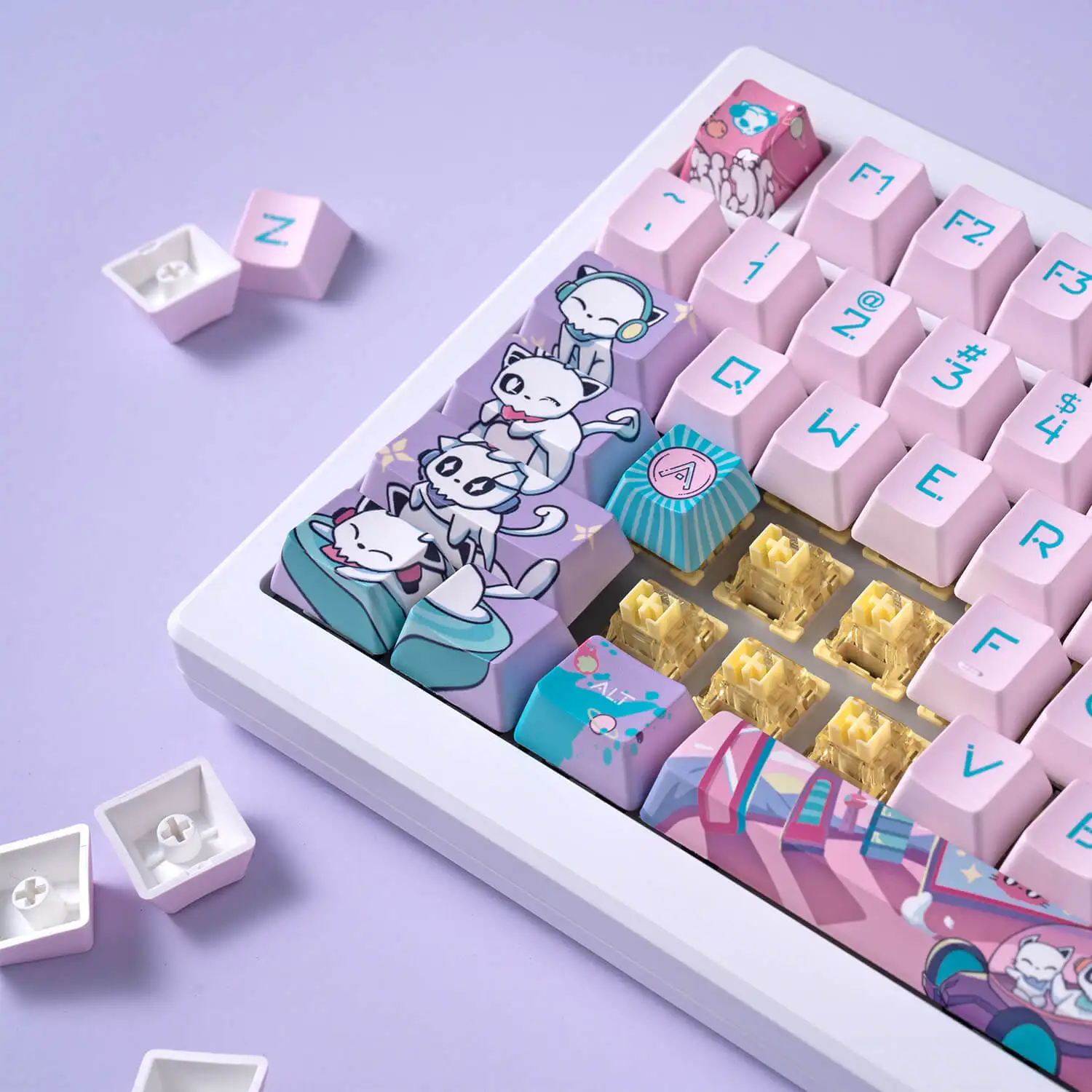 チャーム Akko Akko-メカニカルゲーミングキーボード,ケーブル付き