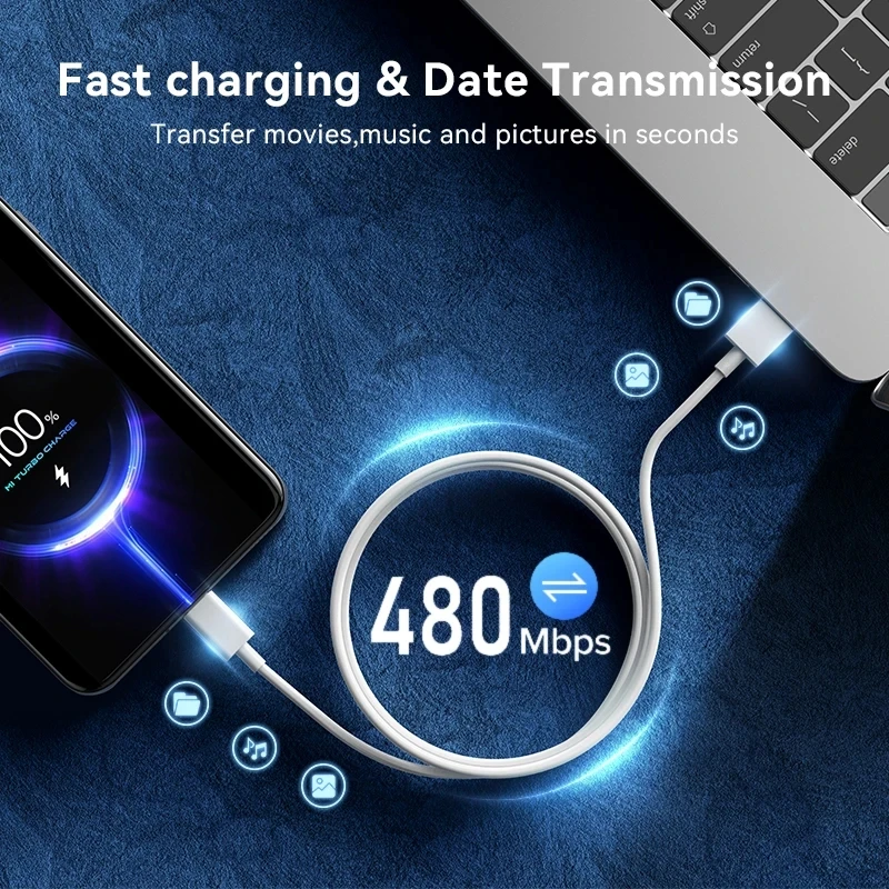 67W USB Fast Charger with Quick Charge Type C Cable