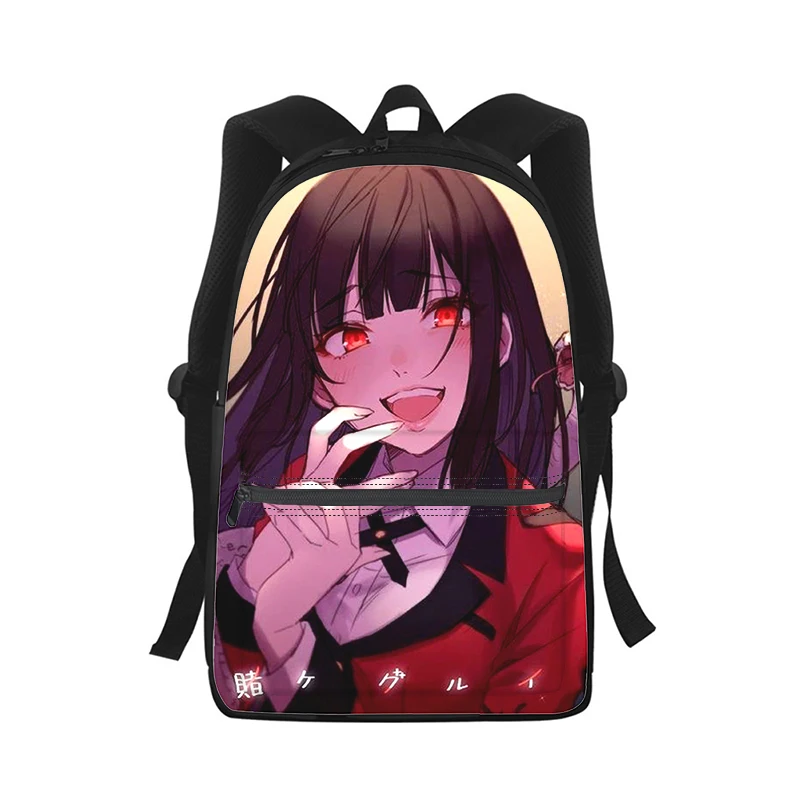 Kakegurui Jabami Yumeko Men Women Backpack 3D Print Fashion Student School Bag Laptop Backpack Kids Travel Shoulder Bag