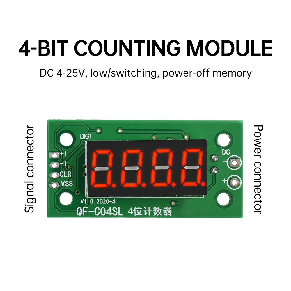 0-9999 DC 4-25V Elektronisches Digitalzählermodul LED Niedrigpegel-Schaltzählermodul mit Stromausfall-Speicherfunktion – Detail 1
