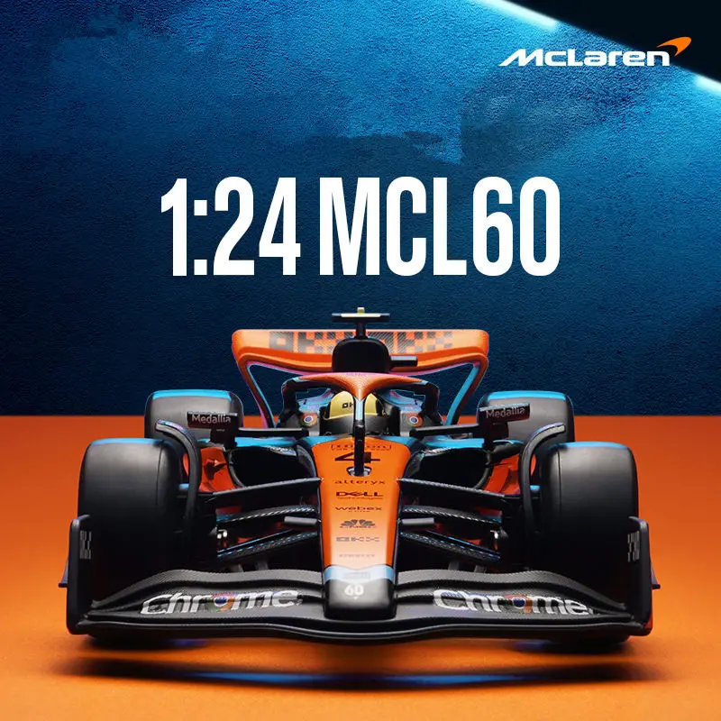 1:24 MCL60 2023 4# Lando Norris P2 British GP Mclaren F1 #81 Oscar Piastri Diecast Race SuperCar Model Competition Vehicles Toys 2