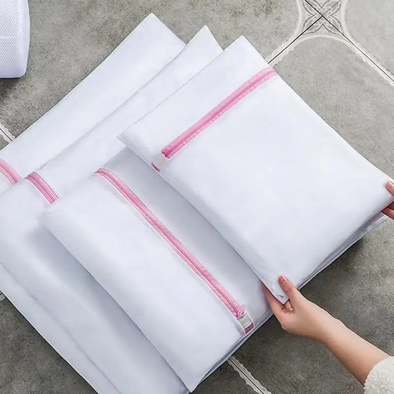 Description Picture 2 of item3Pcs/set Mesh Laundry Bag Coarse Net Zippered Laundry Wash Bags Dirty Clothes Lingerie Cleaning Organizer Pouch Washing Machine