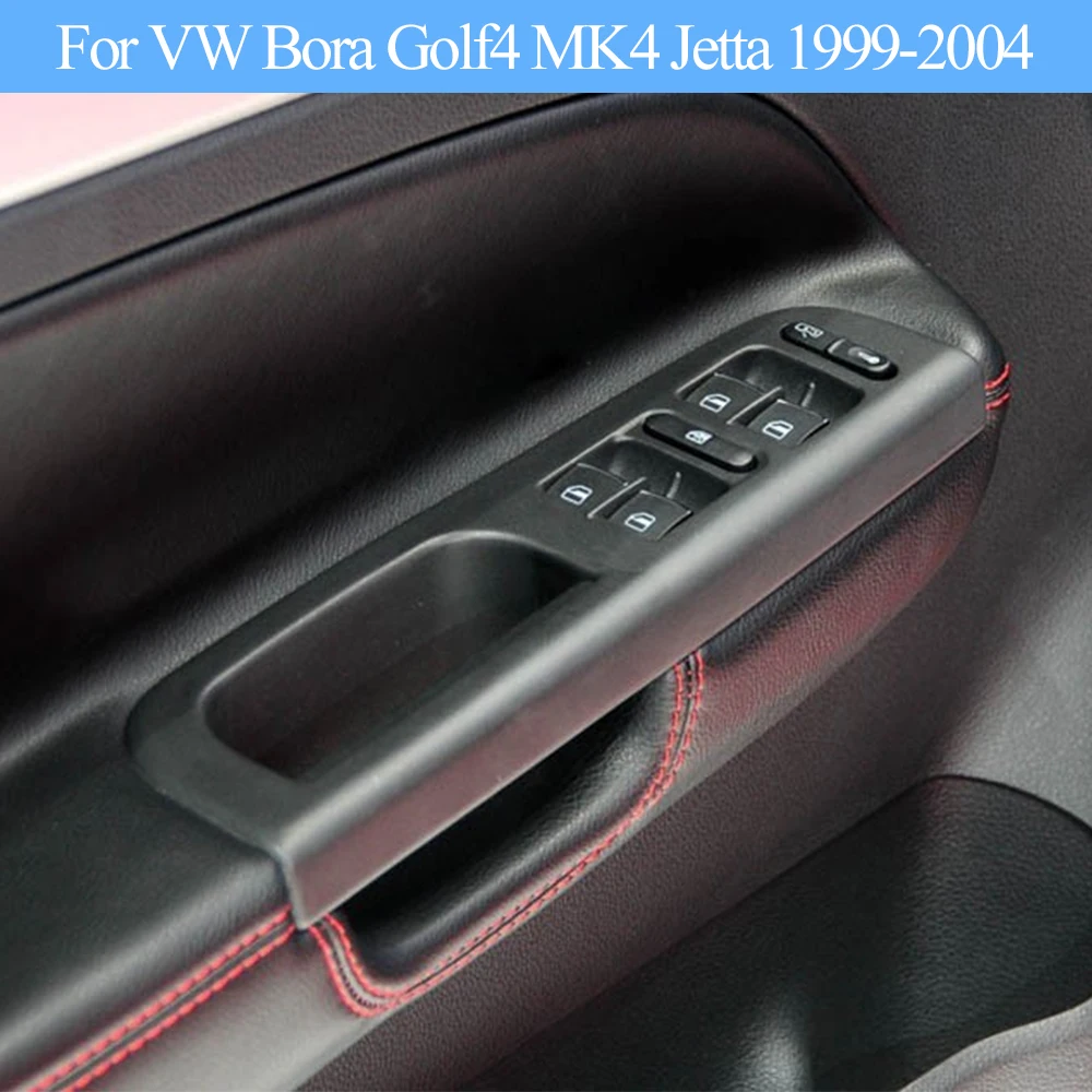 Volkswagon VW Bora Golf 4 MK4 Jetta 1999-2004 용 블랙 카본 자동차 인테리어 전면 후면 왼쪽 오른쪽 도어 핸들 커버 교체
