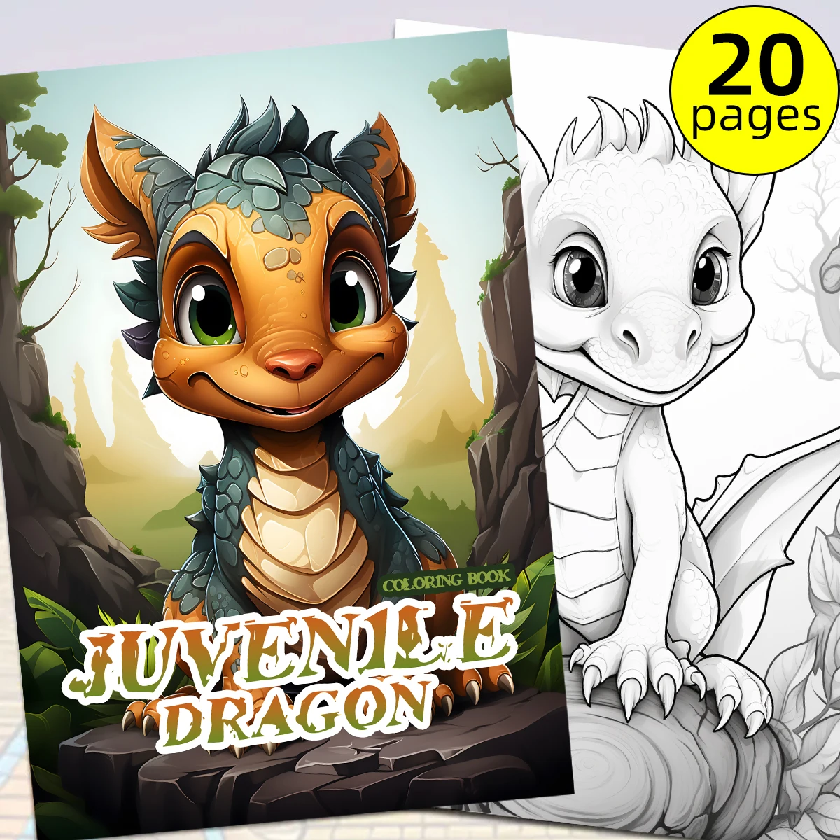 

1PC Dragon Coloring Book Drawings for Kids Teens Adults Creative Inspirational Stress Relief Relaxation 20 Pages
