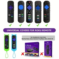 Glow in the dark cute cat's ears shaped silicone universal remote control cover with  for TCL Hisense Roku TV remote control - Image 2
