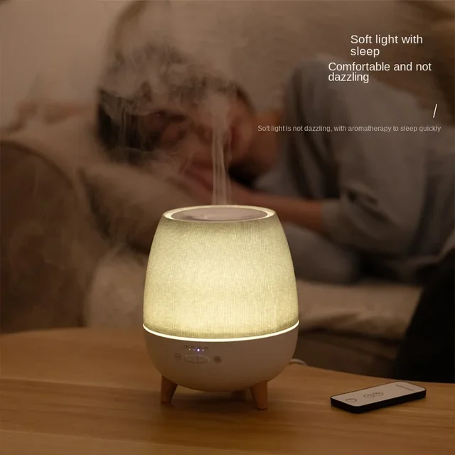 Ultrasonic 2-in-1 Fabric Aromatherapy Diffuser & Humidifier, 300ml Detachable Tank, Soft Night Light, Home Desktop Essential Oil 3