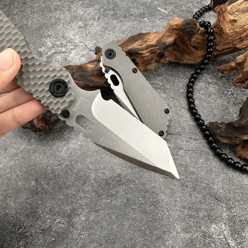 Strider folding knife D2 steel blade high-end TC4 titanium handle Outdoor Camping Hiking survival EDC Tool Men's gift 4