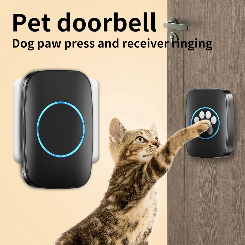 CACAZI Wireless Doorbell for Dog Pets Waterproof Dog Doorbell Bell for Toilet Training Sensor Motion Touch Button Pet Doorbell