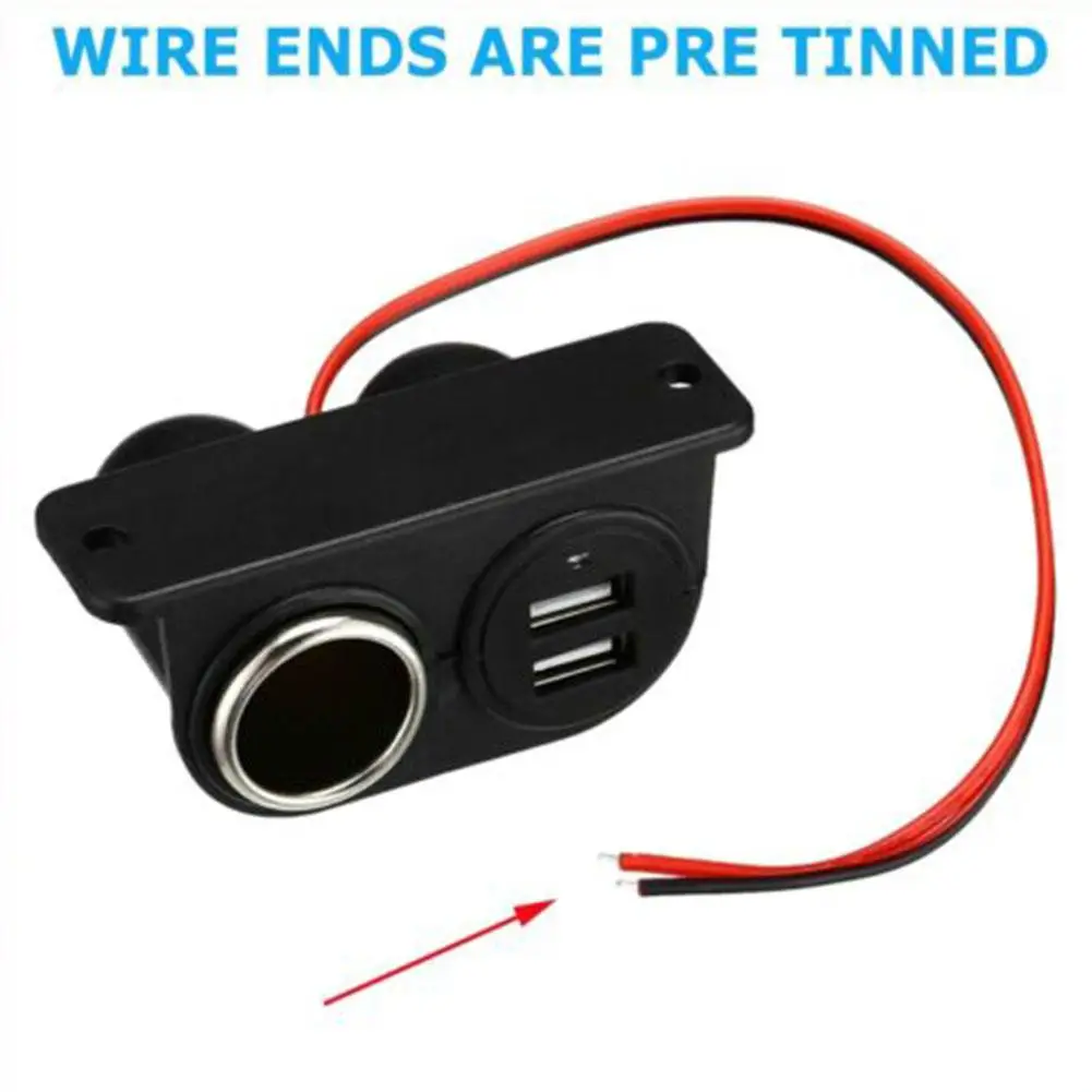 Dual USB 3.1A Car and Camper Charger with Built-In Multi Plug Socket