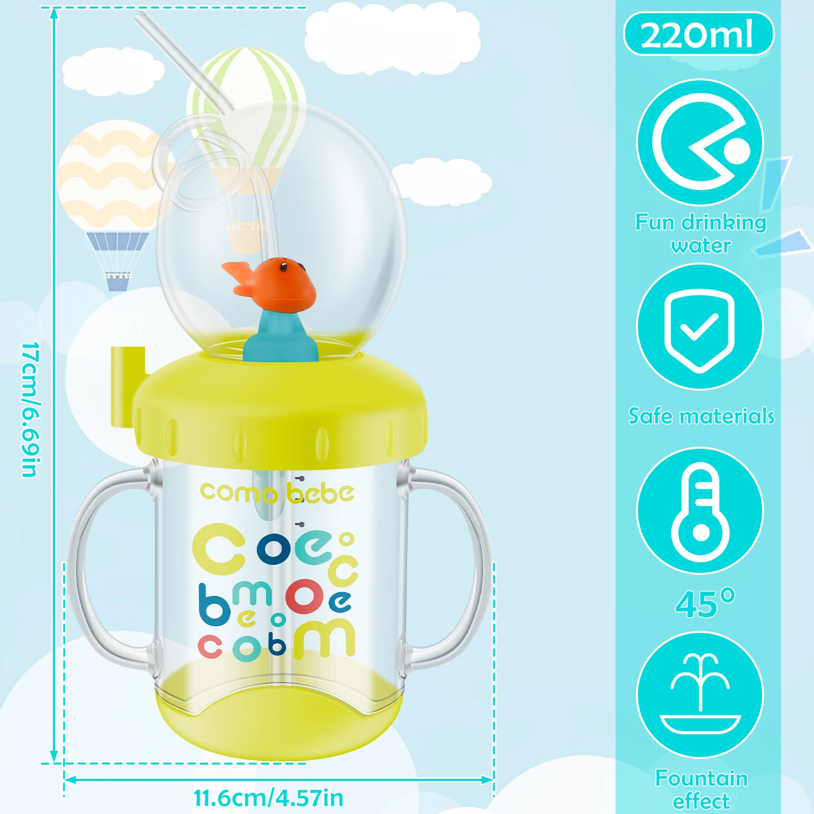220ML Baby Whale Water Feeding Cup