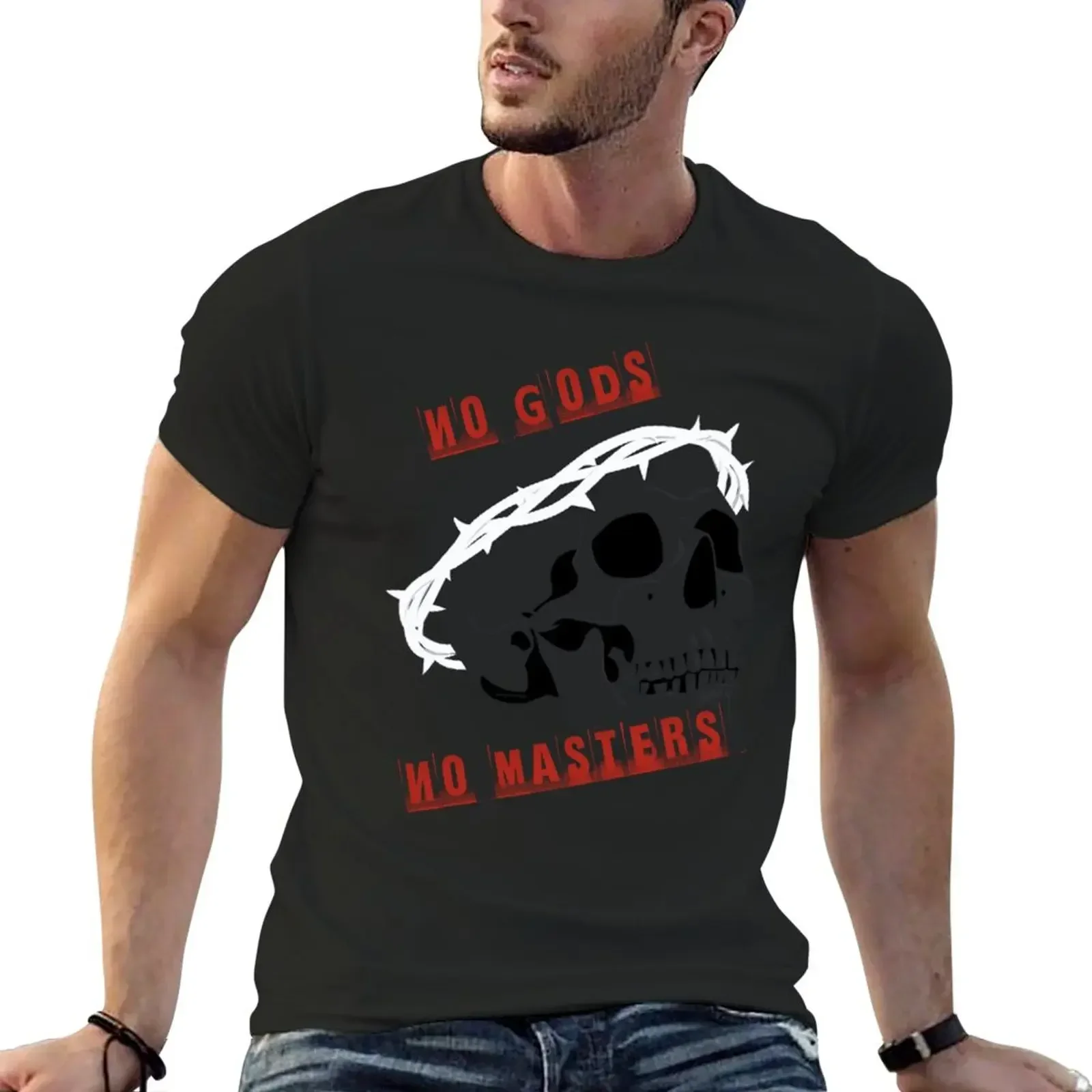 

No Gods No Masters T-Shirt korean fashion plain summer top big and tall t shirts for men