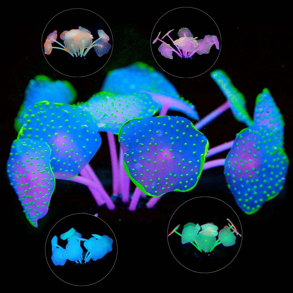 Silicone Artificial Fish Tank Aquarium Coral Plant Ornament Pets Underwater Water WeedsDecors Accessories 11 Leaves