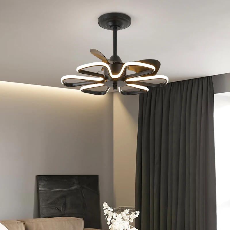 Modern ceiling lamps bedroom folding Ceiling fan ceiling fan with led light and control lamp for living room lighting