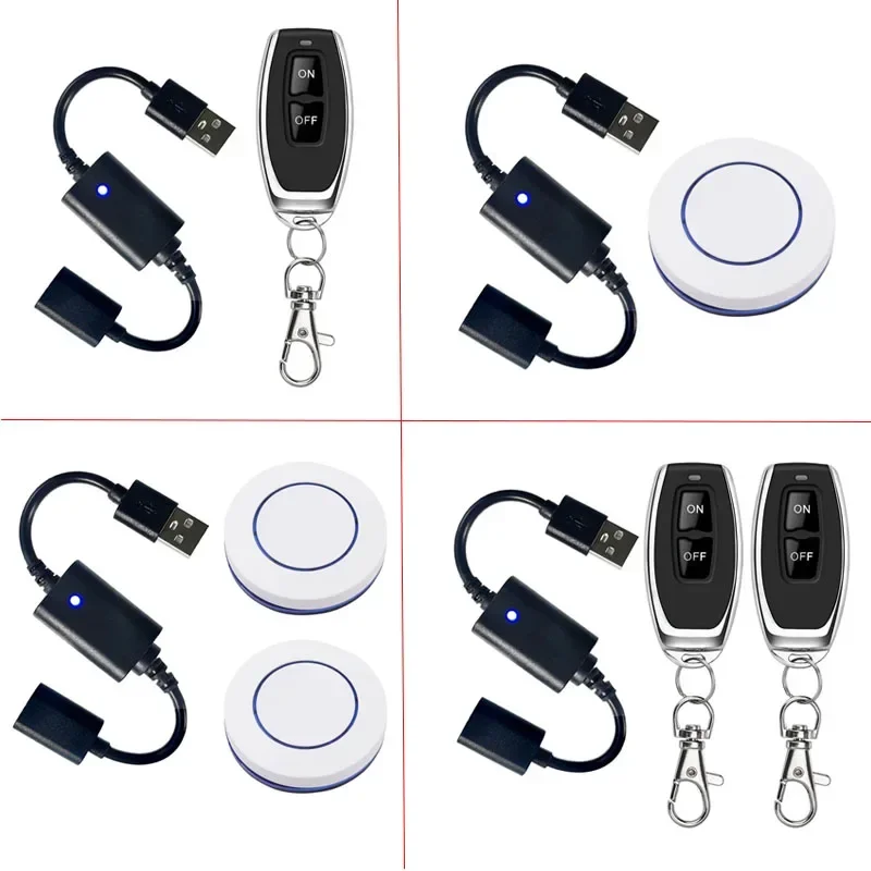 5V USB 무선 RF 원격 제어 스위치 드라이버 LED 라이트 스트립 독서 램프 라이트 팬 DC 3.7V-16V 전원 켜기/끄기