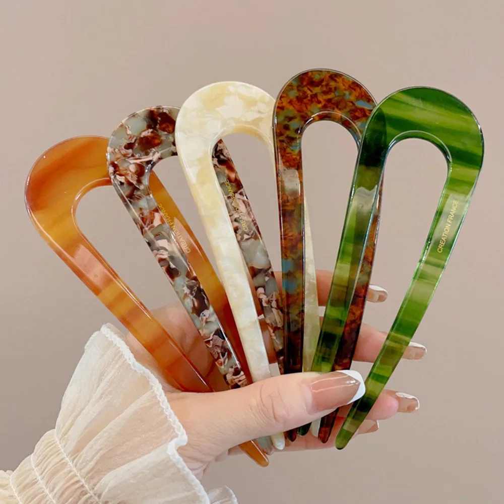 1/2/3 stücke Acetat U-form Chinesische Haarnadel Gabel Haar Sticks Frauen Mädchen Vintage Styling Haar Zubehör Clip haarspange Kamm Werkzeug