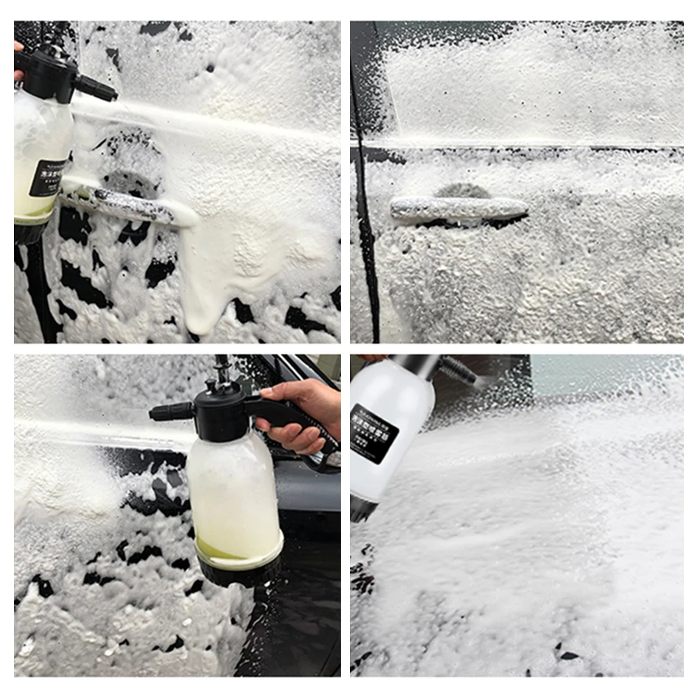 Pulvérisateur de mousse de lavage de voiture, pompe à main de  pressurisation manuelle, canette d'eau, lance à mousse de neige avec 3  buses pour l'eau