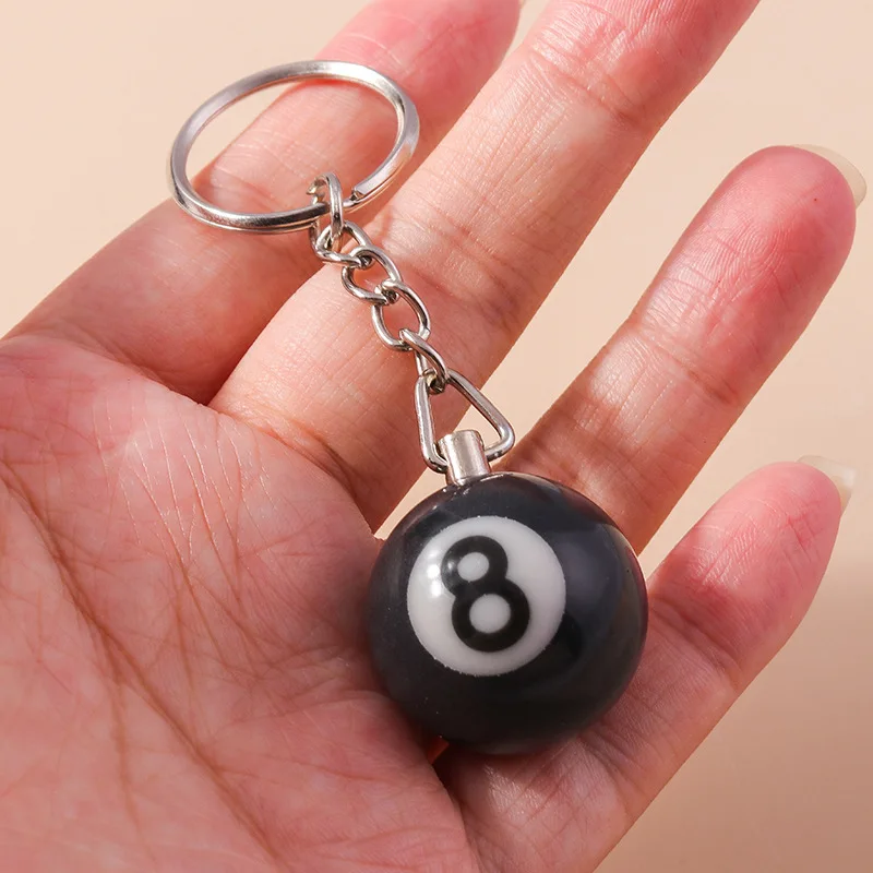 3D Black No 8 Billiard Keychain Lucky Dice Beer bottle opener Fashion Creative Women Men ESSENTIAL ICON CARABINER Pendant Gifts