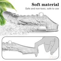 Wiederverwendbare Penis Extender Silikon Kondom Dildo 3