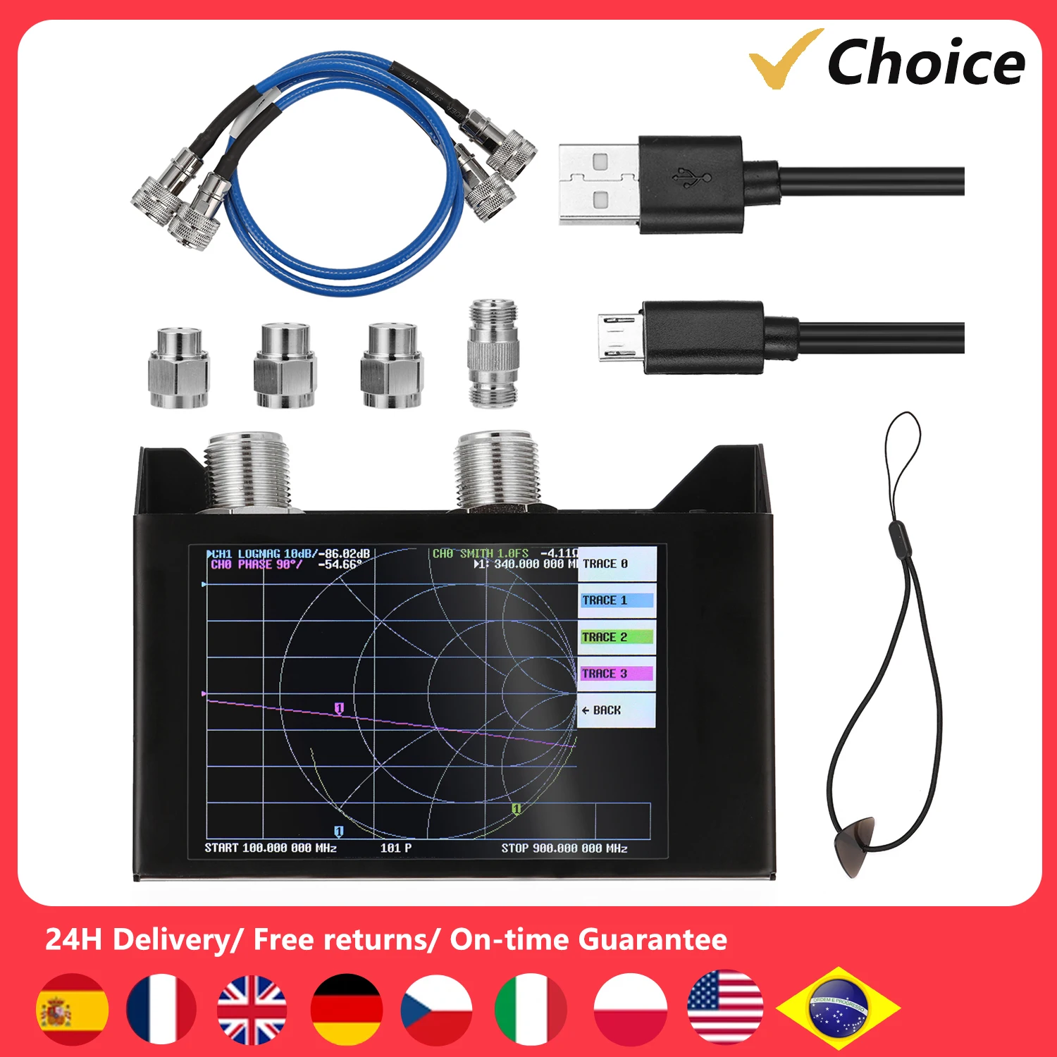 4.0 Inch Touching Screen 3G Vector Network Analyzer SAA-2N Antenna Analyzer Shortwave HF VHF with Iron Housing