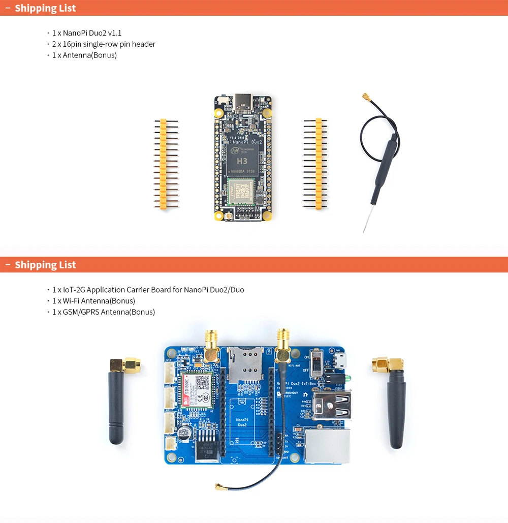 Nanopi Duo2 Allwinner H3 Quad-Core 512MB DDR3 Wifi Bluetooth Ubuntucore Iot Deve
