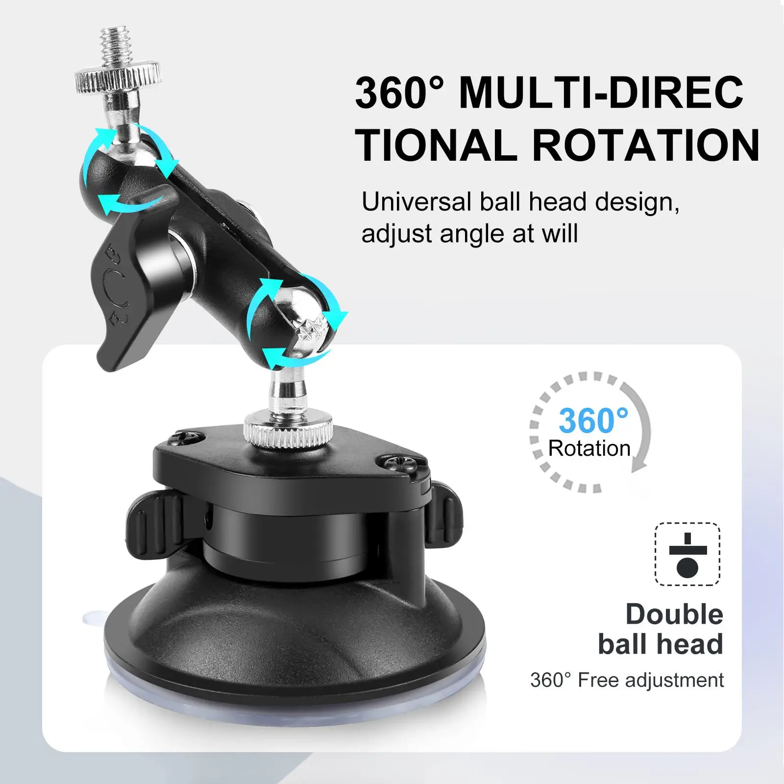 PULUZ Upgraded 1/4 inch Magic Arm Suction Cup Mount