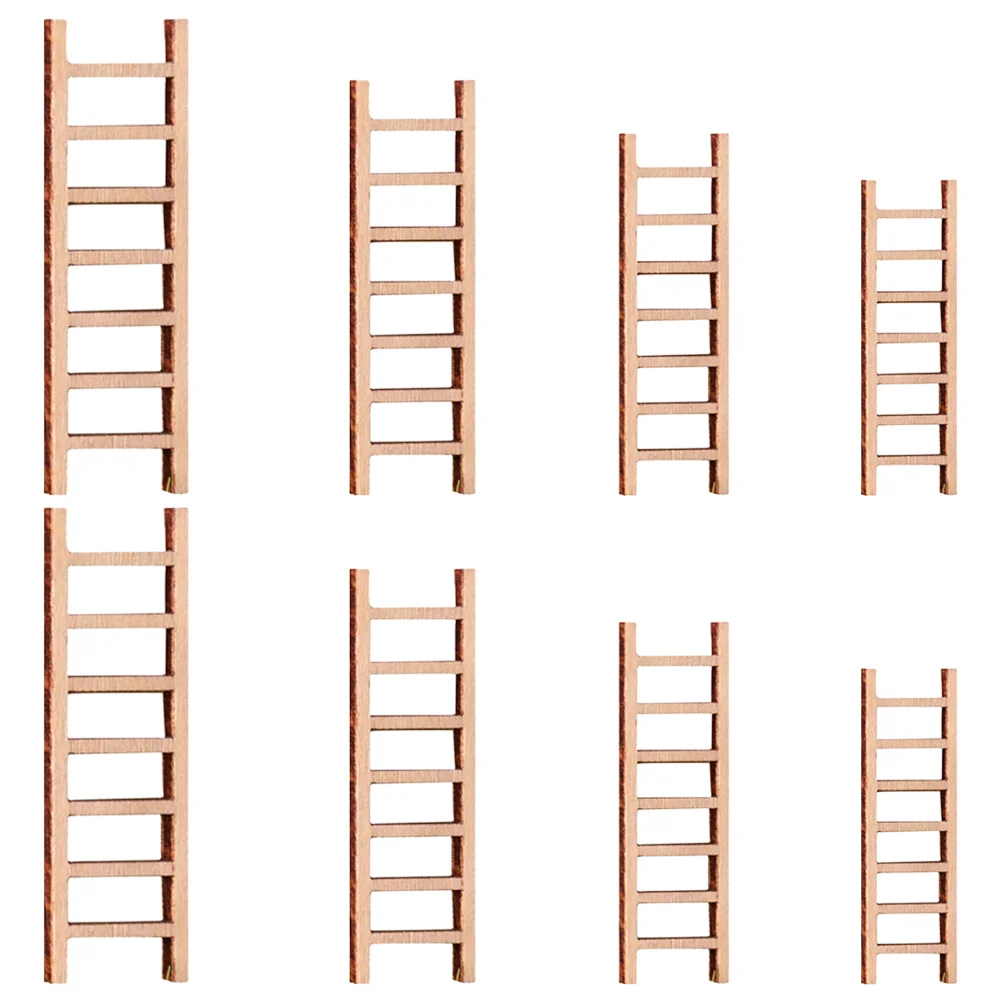 

Mini Wooden Step Ladder Miniature Stairs Toys Dollhouse Furniture Ornament Micro Landscape Garden Decoration