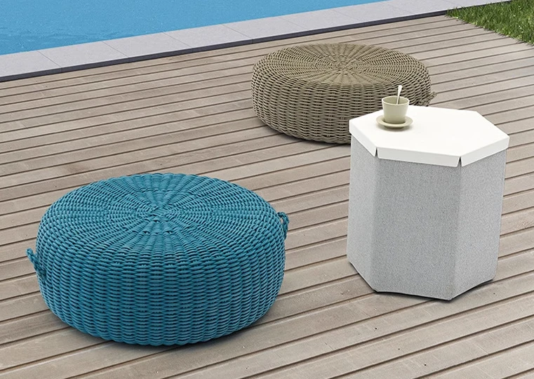 

Outdoor rattan woven seat cushion with movable indoor courtyard circular rope woven Japanese futon