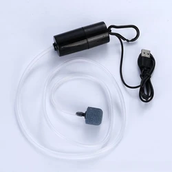 USB Mini Aquarium Air Pump - Silent & Portable Oxygenator (Black)