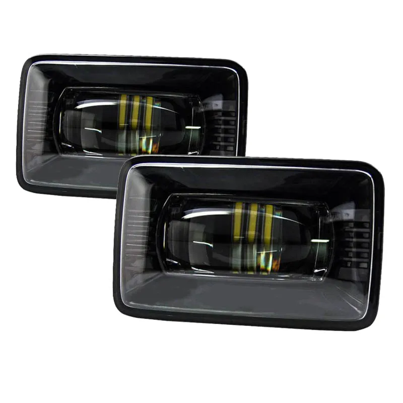 

1 пара для Ford F-150 2015-2018, прямоугольные Противотуманные фары 6000K, Ближний/Дальний свет, сменные прозрачные линзы, проект светодиодных противотуманных фар