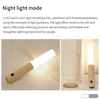 Motion Sensor LED Night Light Rechargeable Human Body Induction Wall Light Wood Grain Designed Lamp For Bedroom Stair Lighting 6