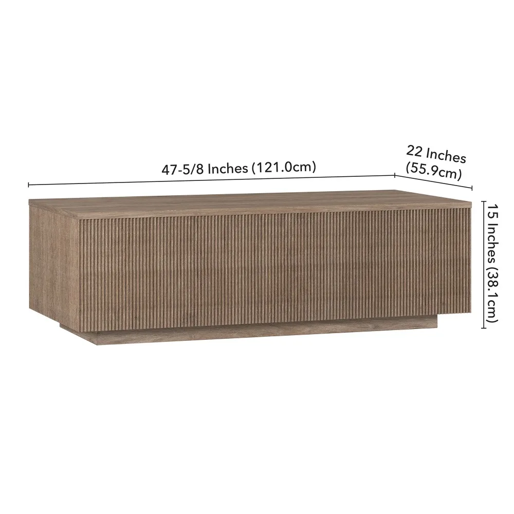 48" Wide Rectangular Coffee Table, Antiqued Gray Oak 5