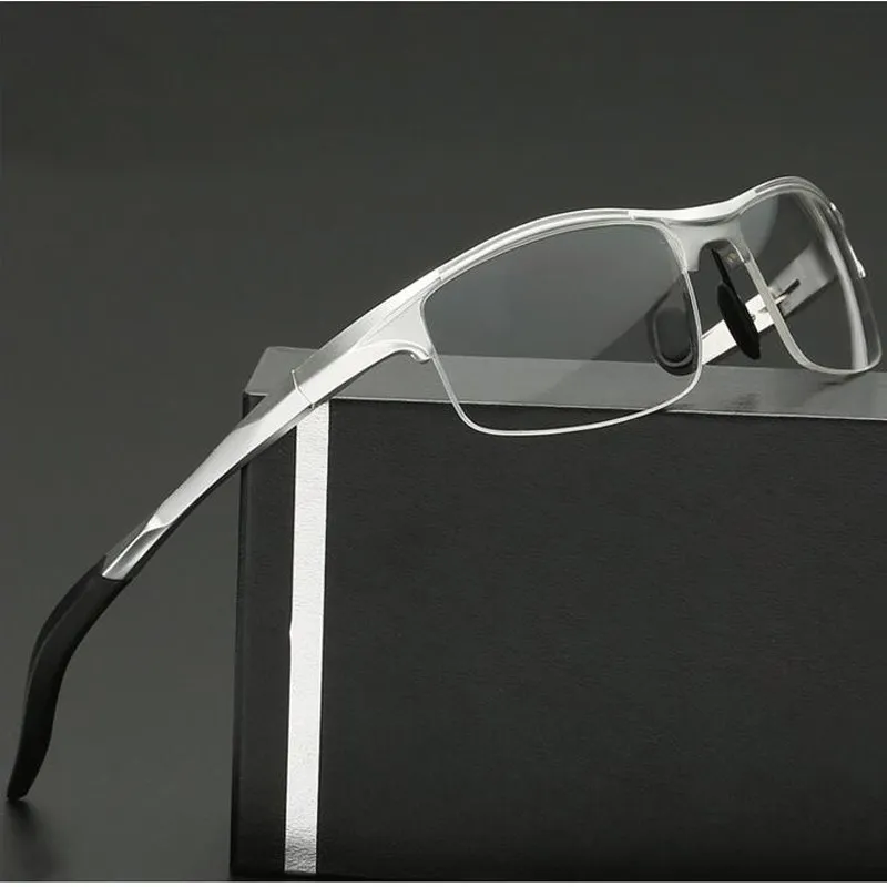 Eyeglasses Frames Eyeglass Frames Myopia Glasses Optical Glasses Aluminum Men Eyeglasses Fashion Myopia Optical Computer Glasses Frame Brand Design Plain Eye Glasses Retro De Grau Femininos