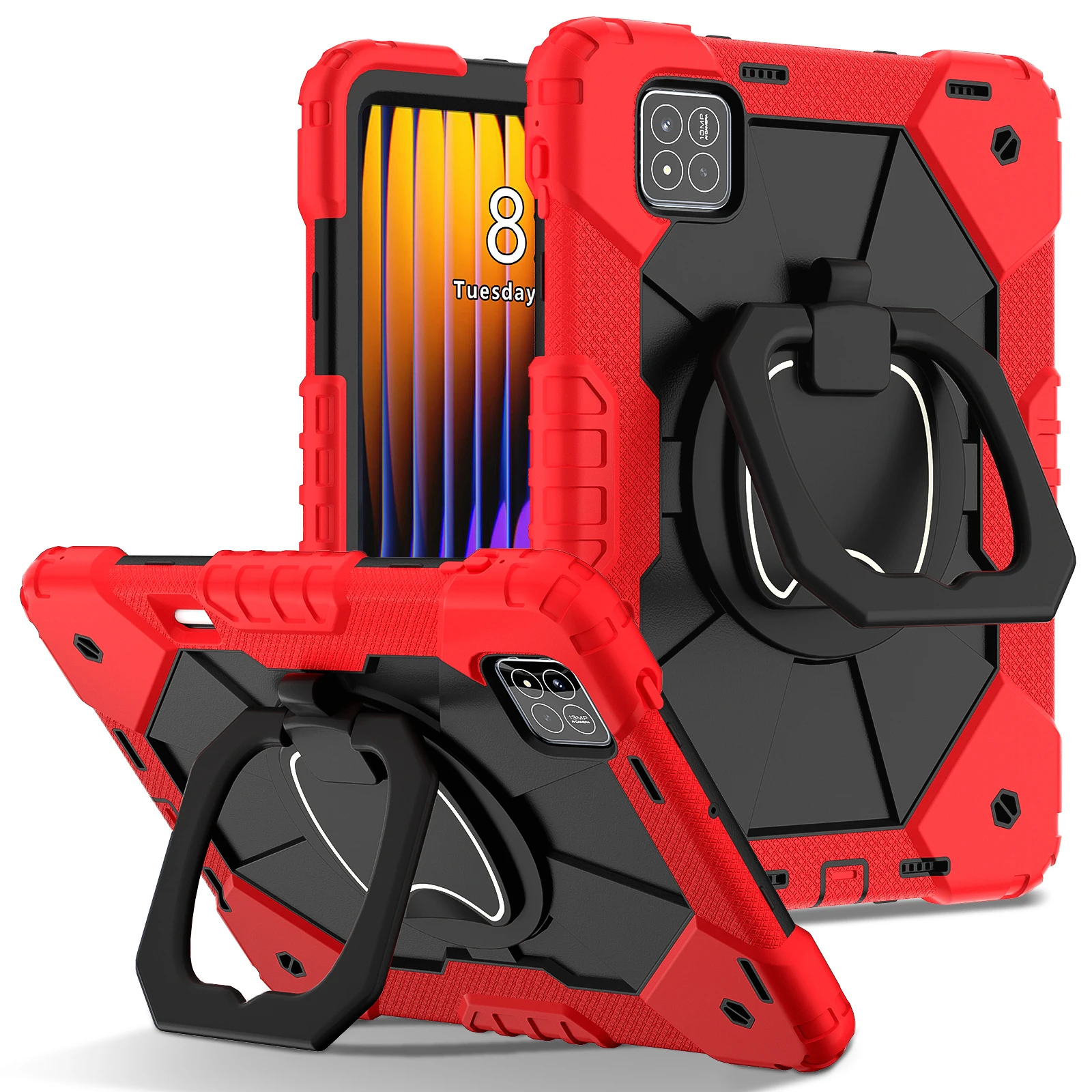 360° Rotatable Tablet Stand Case with Handle and Hard Cover