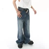 IEFB 2025 Spring New Trendy Jeans Metal Ring Design Male Gradient Color Washed Straight Male Denim Pants Wide Leg Casual 9C354 4