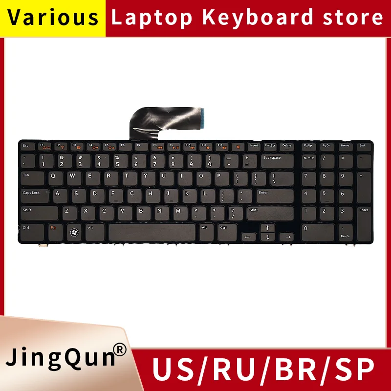 Teclado Russo para Laptop Luz de Fundo para Dell Inspiron 17 17r N7110 Vostro 3750 5720 7720 Xps17 L701x L702x