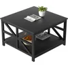 Coffee Table with Storage, Small Square Center Tables with Seamless One-Piece Tabletop Farmhouse Style,Coffee Table 1