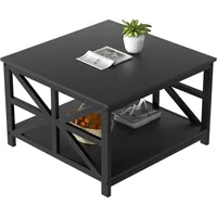 Coffee Table with Storage, Small Square Center Tables with Seamless One-Piece Tabletop Farmhouse Style,Coffee Table 1