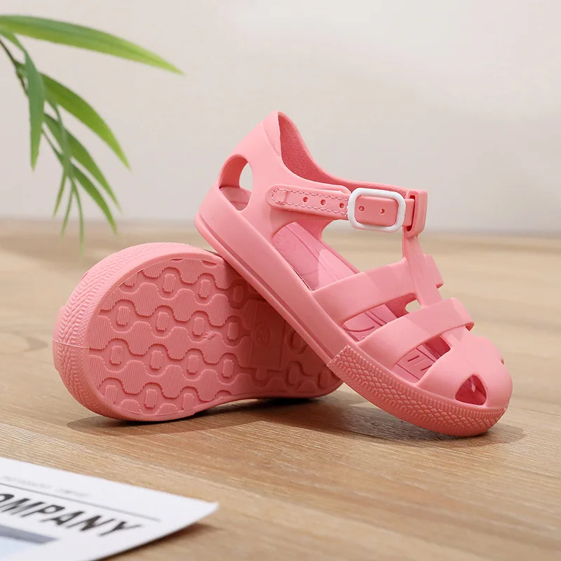 Kids Jelly Shoes Soft Sole SandalBaby Beach Shoe Sea Summer Gladiator Sandals Buckle Velcro Child Non-slip Boy Roman Flip-flops baby shoes kids shoes children sandals kids sandals beach shoes