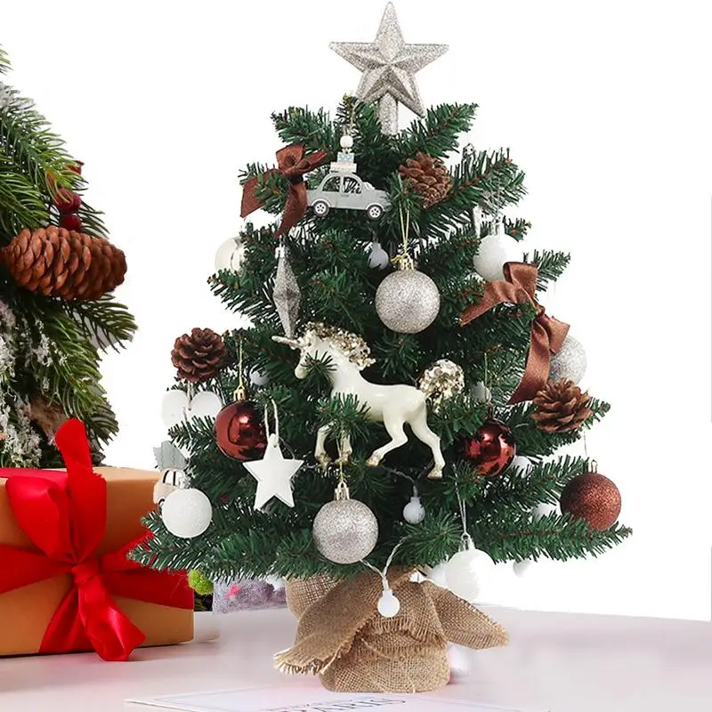 

Mini Christmas Tree Artificial Simulation Pine Tree LED Light Desktop Decoration Party Supply Christmas Ornaments Gift