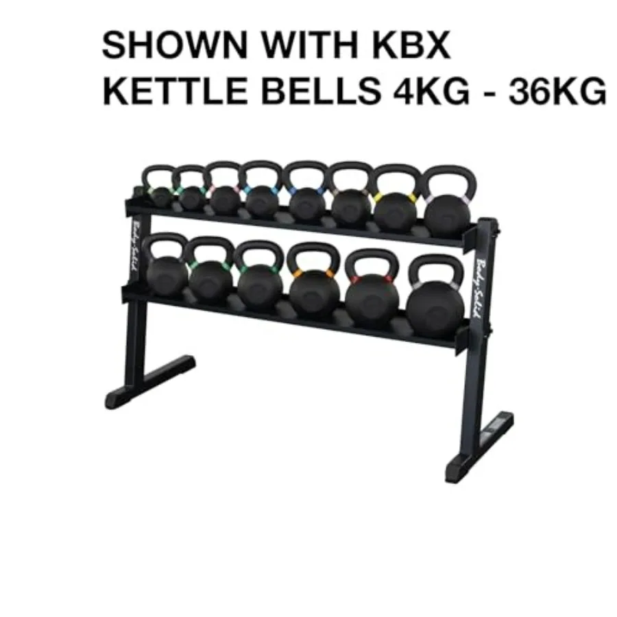 (GKR60) 2-Tier Kettlebell Rack, 1000lb Weight Stand Storage, Commercial and Home Gym Strength Training Organizer