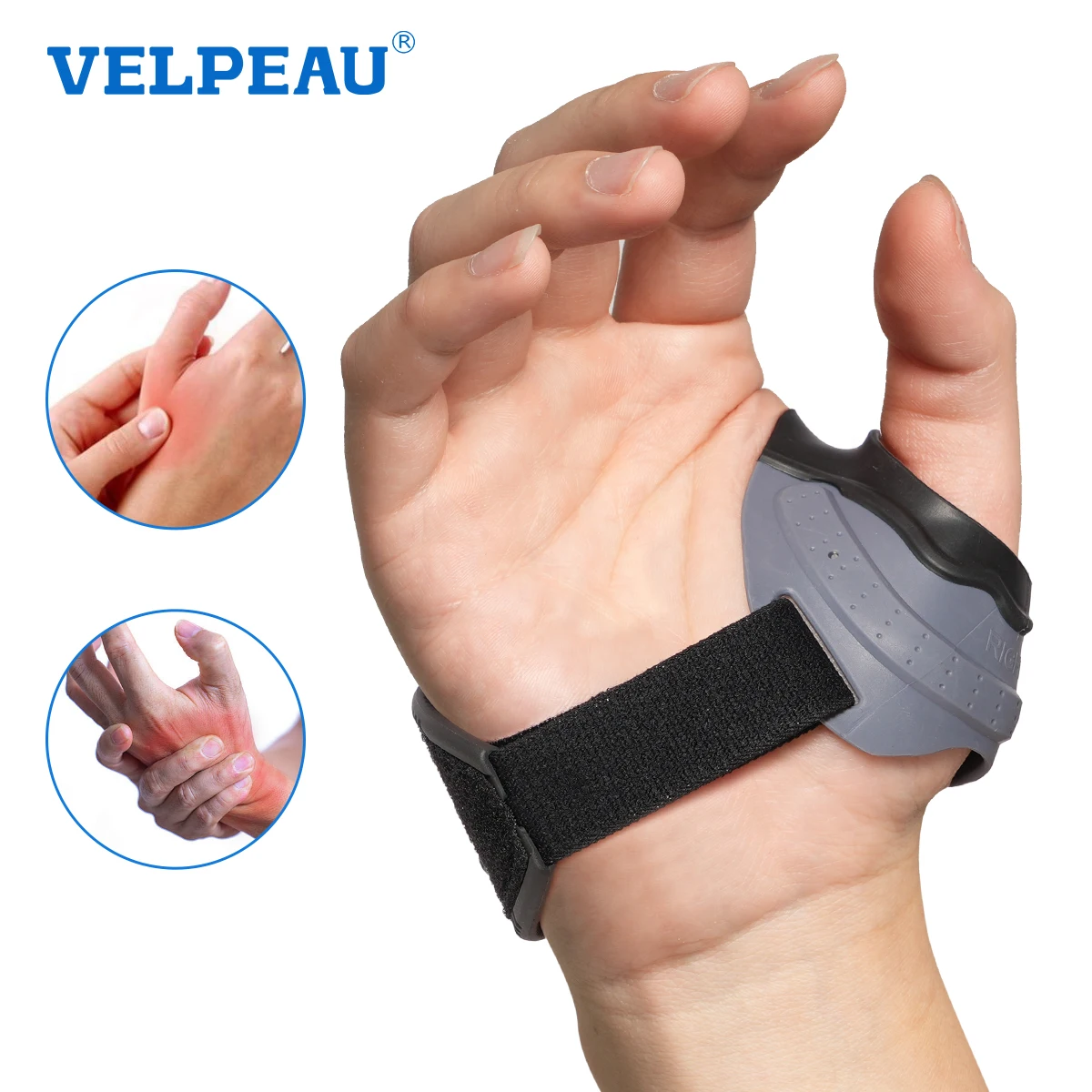 دعامة الإبهام VELPEAU CMC لآلام المفاصل والدعم، مع مرونة عالية وحزام معصم مضاد للانزلاق، جبيرة إبهام مريحة