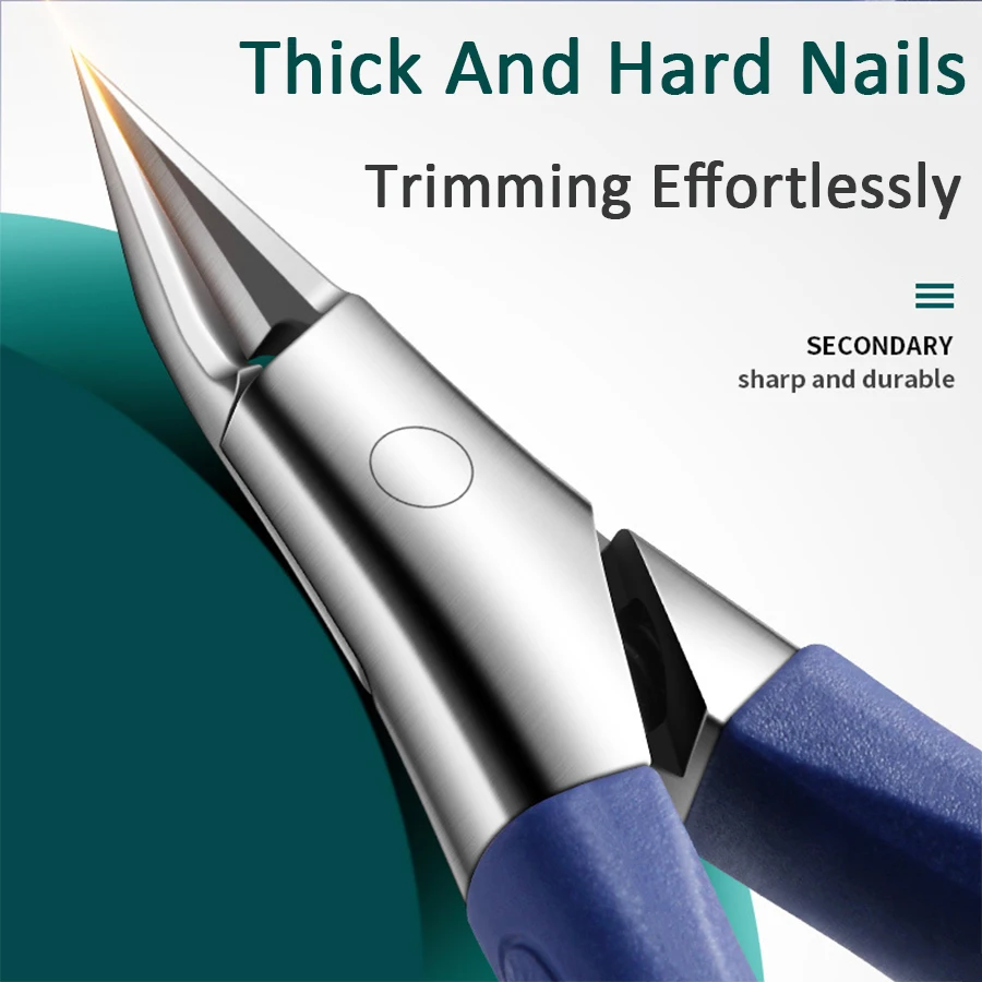 Nail Clippers Angled Nail Clippers Ingrown Toenail Clipper for Thick Nails Slant Curved Blade Nail Cutters Ingrown Pain Relief Tool