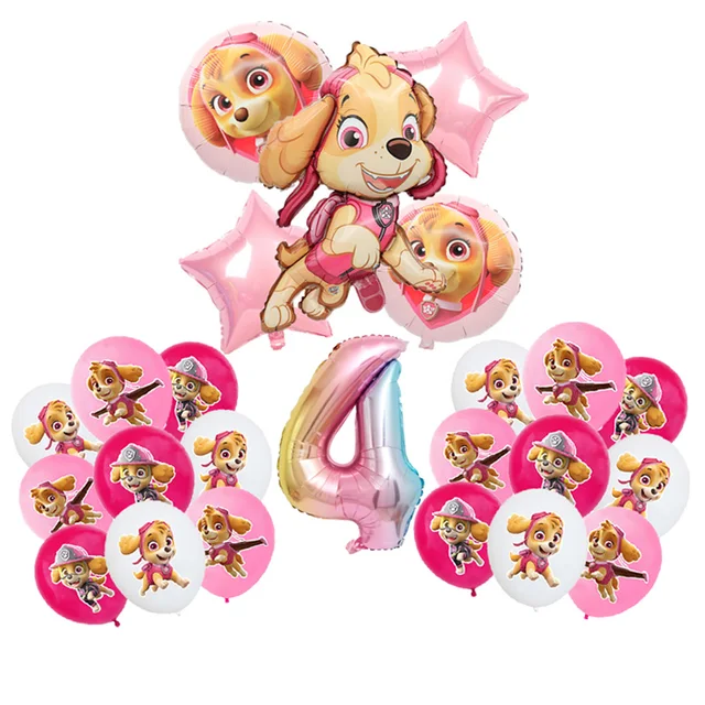 Paw Patrol – décorations de fête à thème Skye rose, ensemble de vaisselle, assiettes, gobelets, serviettes, fournitures de fête pour enfants, jouets cadeaux 2