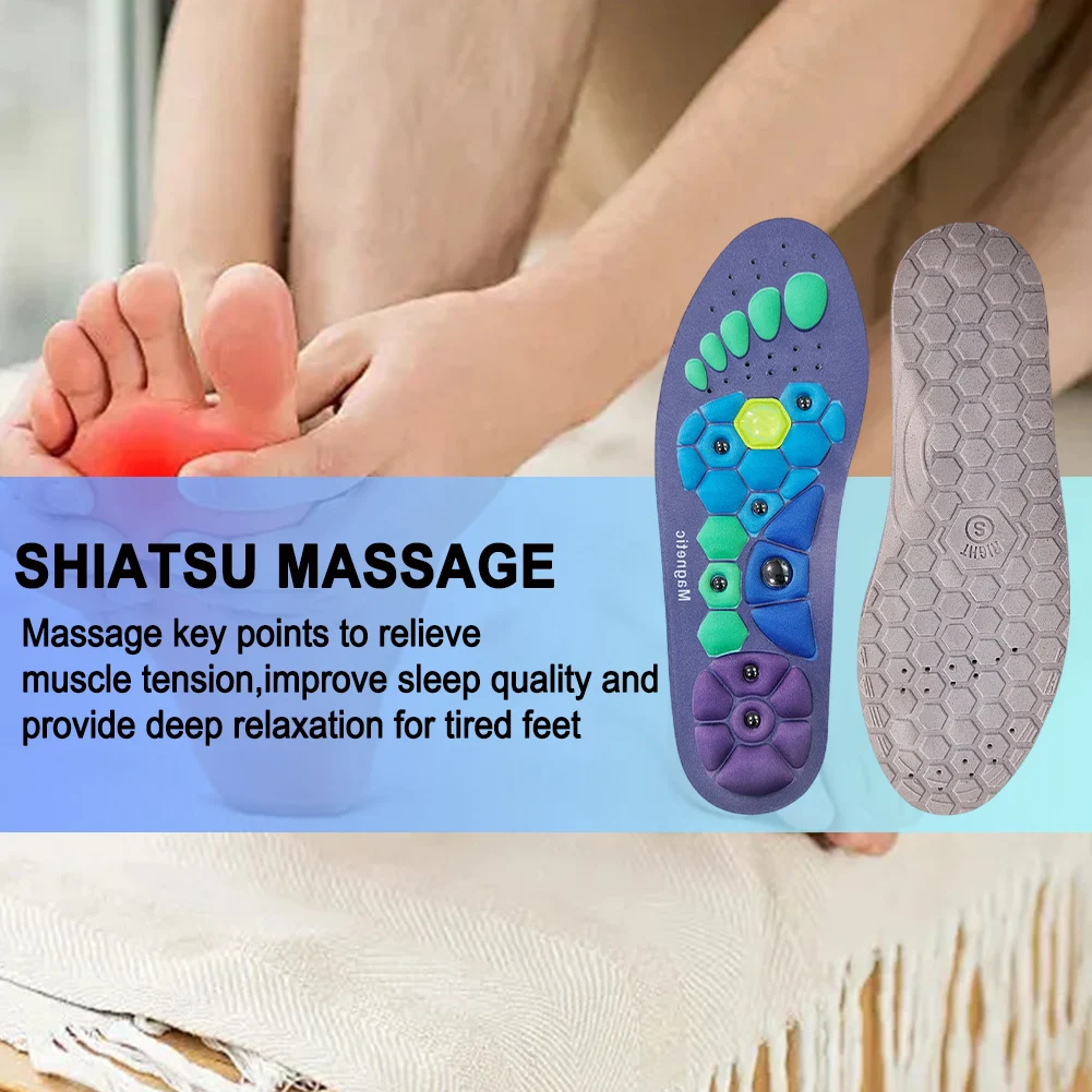 1pc Acupressures Insoles Magnetic Insoles for Women & Men Sweat-Absorbent Magnetic Therapy Health Slim Legs Arch Support