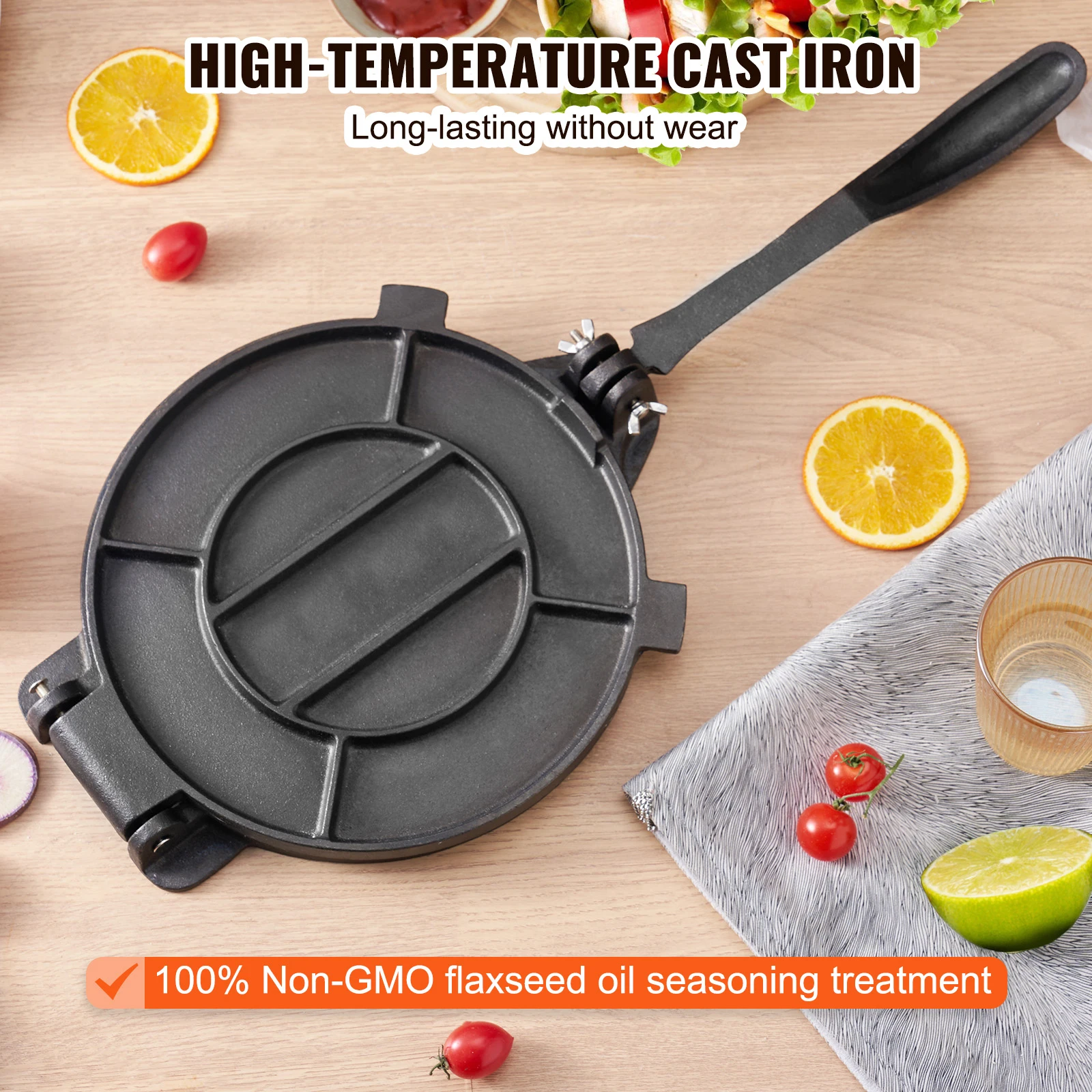 SucceBuy Tortilla PressCast Iron Heavy Duty Tortilladora Press Dough Maker for Flour Tortilla 3