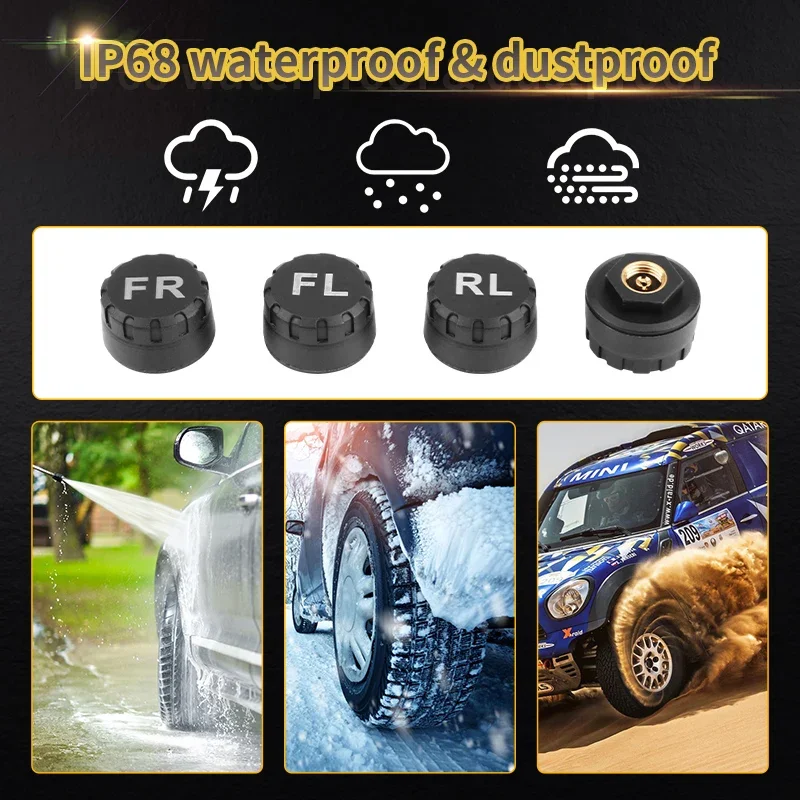 Vtopek ڵ TPMS Ÿ̾ з 溸 ͸ ý, Ÿ̾ , 귡Ŷ , ¾翭 , 360  , IP68 , 6bar