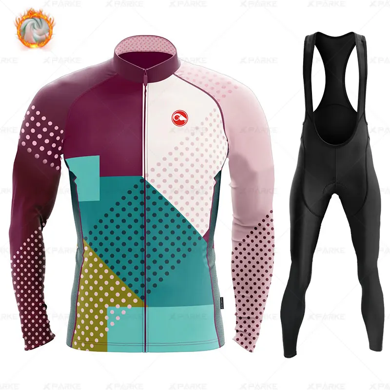 2021 inverno conjunto de lã térmica roupas ciclismo camisa terno esporte equitação da bicicleta mtb roupas bib calças conjunto quente ropa ciclismo 2